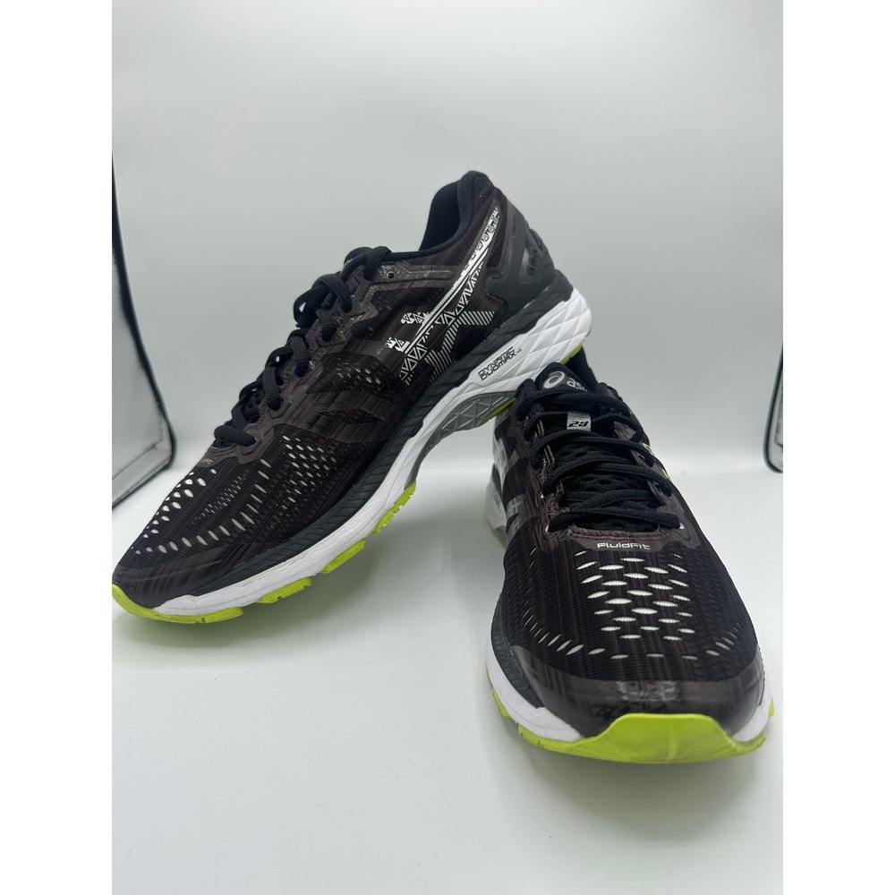 Asics Gel-Kayano 23 Mens Running Shoes Black Safety Yellow T6A1N Size 9 - Picture 3 of 10